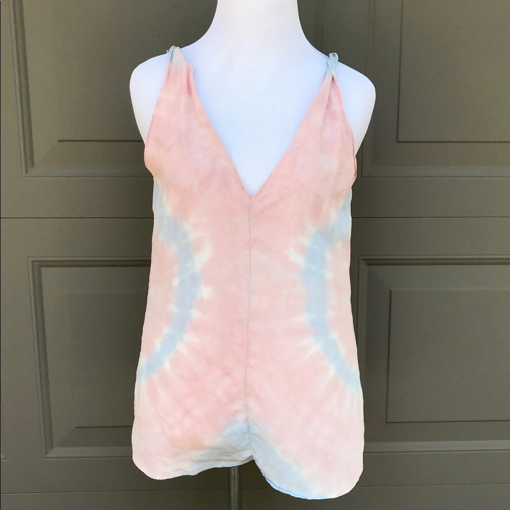 GYPSY 05 pink & purple tie-dye silk sleeveless top